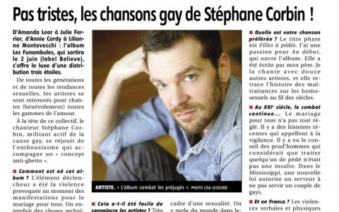 <b>L’Echo Républicain</b> – Pas tristes les chansons gay de Stéphane Corbin